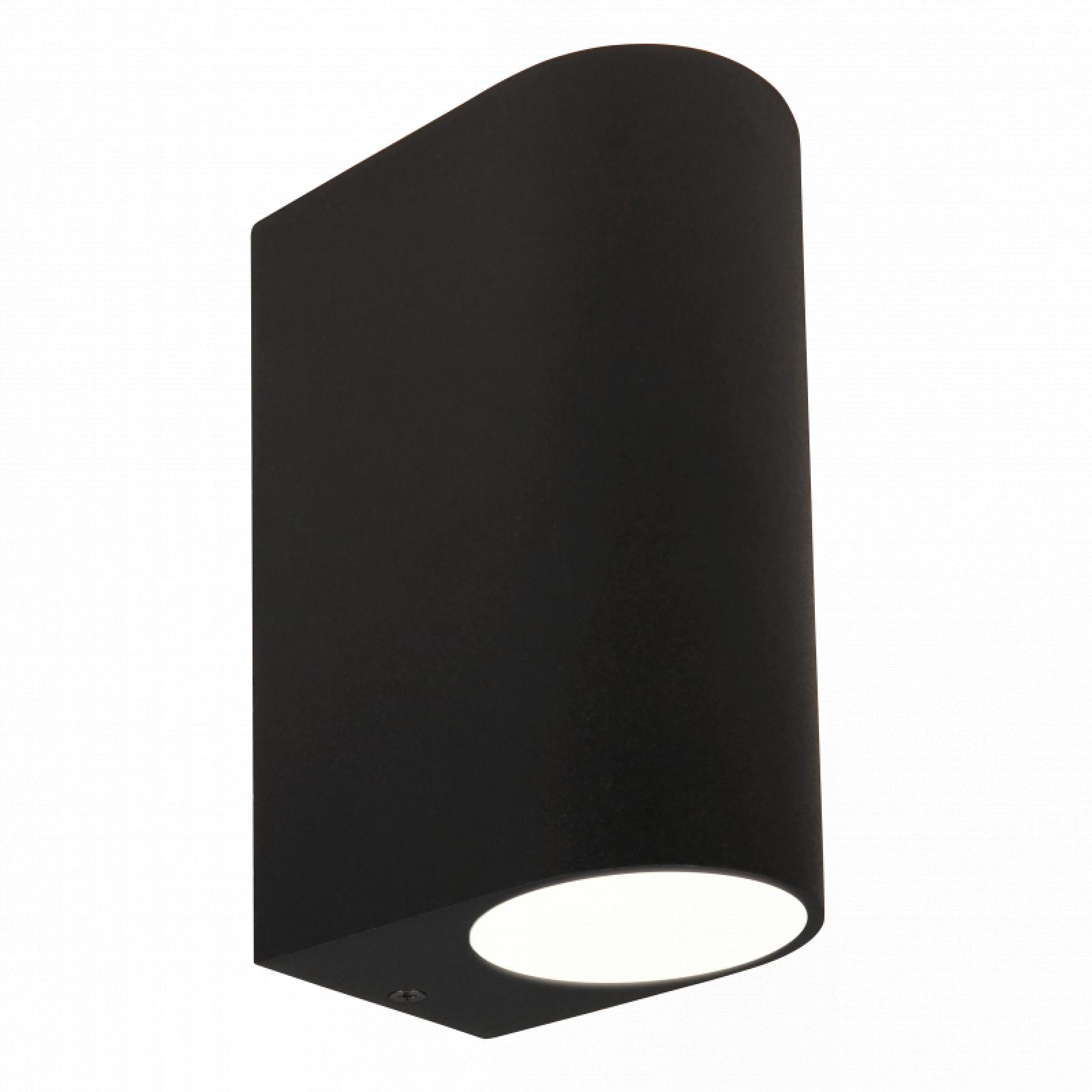  LED Wandleuchte schwarz Abgerundet Glas 2-flammig Schrauben & Dübeln IP44 1,2W LED Lichtfarbe warmweiß GU10 230V